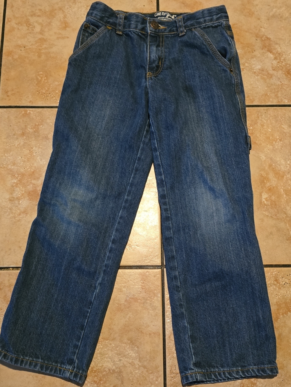 Cat & Jack Men’s Relaxed Dark Blue Denim Jeans